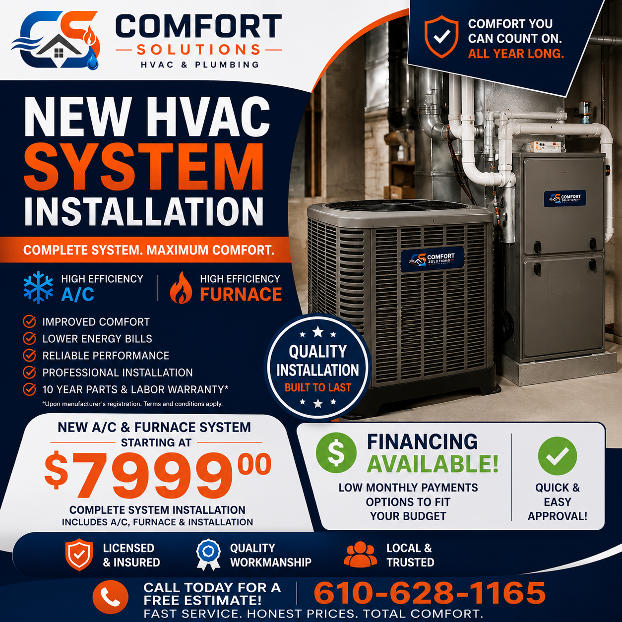 Full HVAC system installation coupon